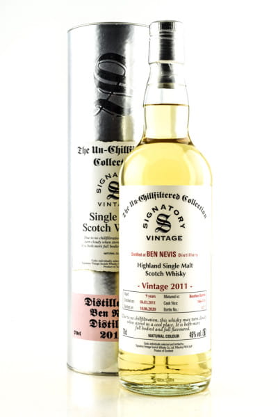 Ben Nevis 9 Jahre 2011/2020 Bourbon Barrels #146 & #155 Un-Chillfiltered Signatory 46%vol. 0,7l