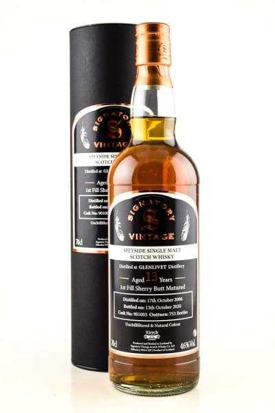 Glenlivet 13 Jahre 2006/2020 1st-fill Sherry Butt #901003 Vintage Signatory 46%vol. 0,7l