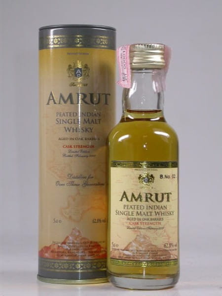 Amrut Peated Cask Strength Bottled February 2009 - Indien - 62,8%vol. 0,05l