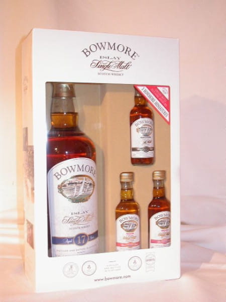 Bowmore 17 Jahre 43%vol. 0,7l mit 3 Miniaturen