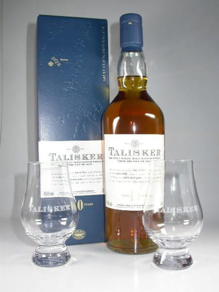 Talisker 10 Jahre 45,8%vol. 0,7l mit 2 Glencairn Gläsern (Christmas-Pack)