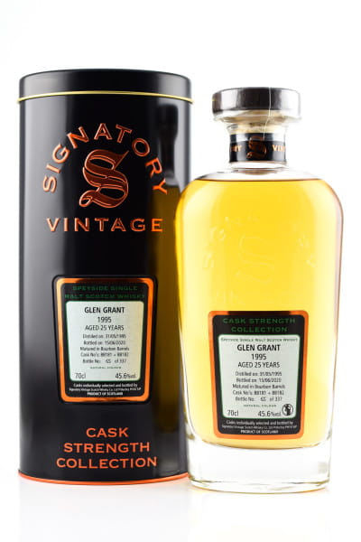 Glen Grant 25 Jahre 1995/2020 Bourbon Barrels #88181 & #88182 Signatory Cask Strength Coll. 45,6%vol. 0,7l