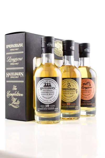 The Campbeltown Malts - Springbank 10 J./Longrow Peated/Hazelburn 10 J. 46%vol. 3x 0,2l