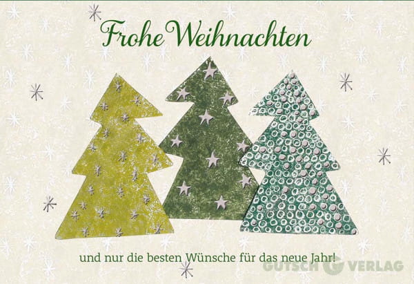 Weihnachtskarte Klappkarte - Frohe Weihnachten / Tannenbäume
