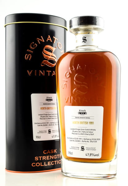 North British 28 Jahre 1991/2020 Refill Sherry Butt #262083 Signatory Cask Strength Coll. 47,8%vol. 0,7l