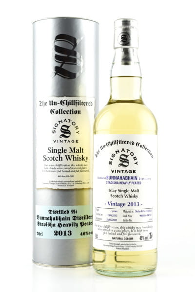 Bunnahabhain Staoisha 7 Jahre 2013/2021 Hogsheads #900186 & #900187 Un-chillfiltered Signatory 46%vol. 0,7l