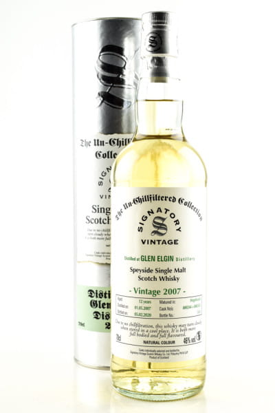 Glen Elgin 12 Jahre 2007/2020 Hogsheads #800244 & #800245 Un-Chillfiltered Signatory 46%vol. 0,7l