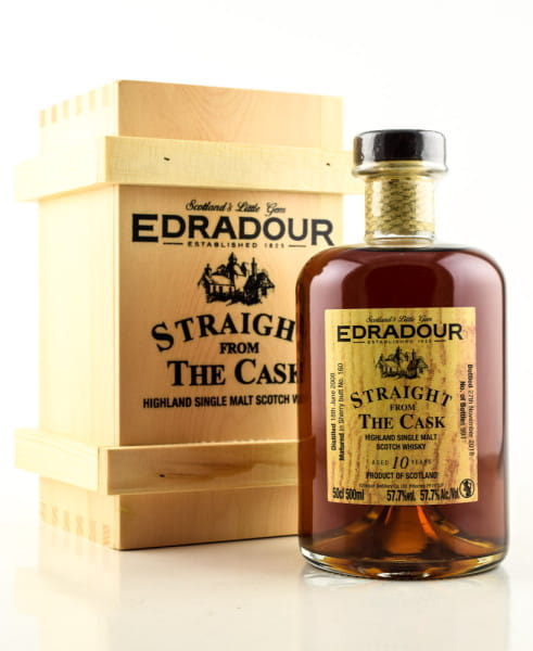 Edradour 10 Jahre 2008/2018 "Straight from the Cask" Sherry Butt #160 57,7%vol. 0,5l