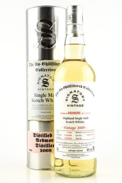 Ardmore 8 Jahre 2009/2018 Bourbon Barrels after Islay #706322 & #706323 Un-Chillfiltered Signatory 46%vol. 0,7l