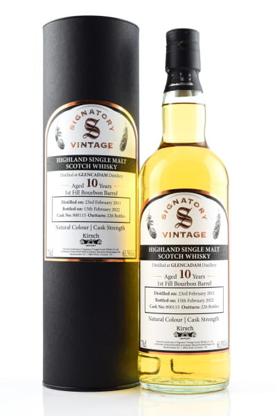 Glencadam 10 Jahre 2011/2022 1st-fill Bourbon Barrel  #800115 Vintage Signatory 61,5%vol. 0,7l