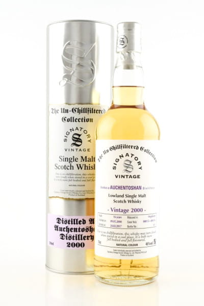 Auchentoshan 16 Jahre 2000/2017 Hogsheads #800155 & #800156 Un-Chillfiltered Signatory 46%vol. 0,7l