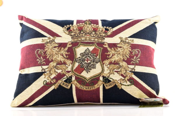 Großbritannien Kissen Union Jack mit Löwenwappen - Evans Lichfield ca. 66x45cm