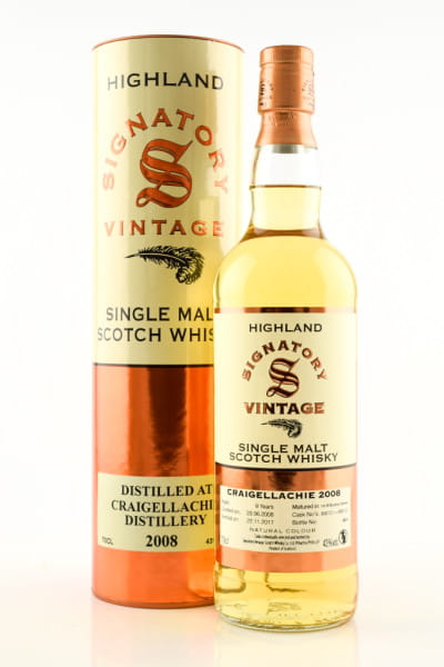 Craigellachie 9 Jahre 2008/2017 1st-fill Bourbon Barrels #800121 & #800122 Vintage Signatory 43%vol. 0,7l