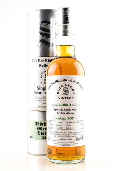 Glenlivet 12 Jahre 2007/2019 1st-fill Sherry Butt #900259 Un-Chillfiltered Signatory 46%vol. 0,7l