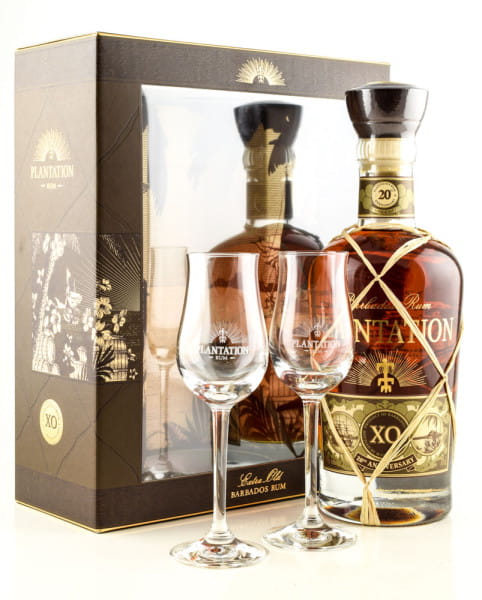 Plantation Barbados XO 20th Anniversary 40%vol. 0,7l mit 2 Gläsern