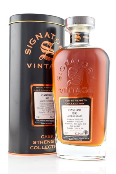 Clynelish 20 Jahre 1995/2016 Refill Sherry Butt #8685 Signatory Cask strength Coll. 50,3%vol. 0,7l