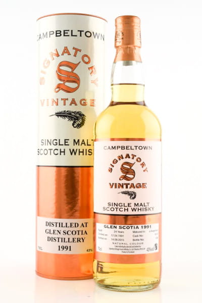 Glen Scotia 24 Jahre 1991/2015 Hogshead #1076 Vintage Signatory 43%vol. 0,7l