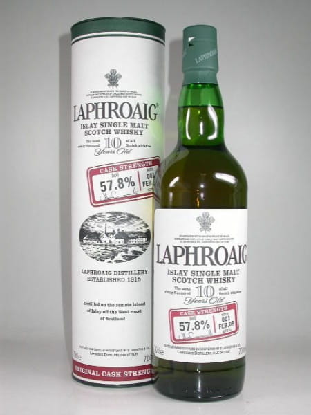 Laphroaig 10 Jahre Cask strength Batch 001 Feb. 2009 57,8%vol. 0,7l