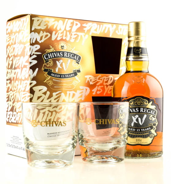 Chivas Regal XV 40%vol. 0,7l mit zwei Tumbler