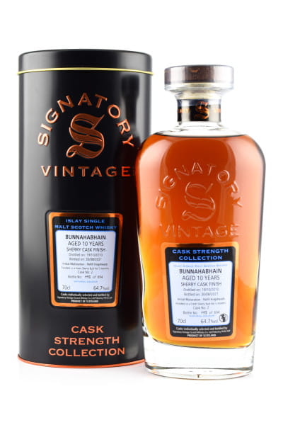 Bunnahabhain 10 Jahre 2010/2021 Fresh Sherry Butt #2 (Finish) Signatory Cask Strength Coll. 64,7%vol. 0,7l