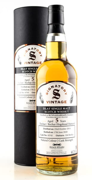 Bunnahabhain Staoisha 5 Jahre 2014/2020 Signatory 60,2%vol. 0,7l