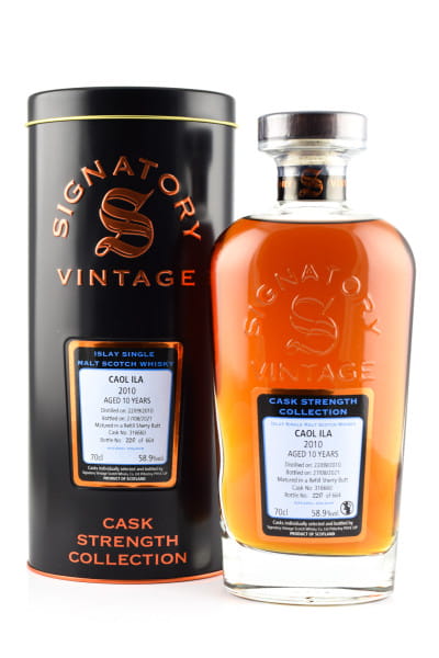 Caol Ila 10 Jahre 2010/2021 Refill Sherry Butt #316660 Signatory Cask Strength Coll. 58,9%vol. 0,7l