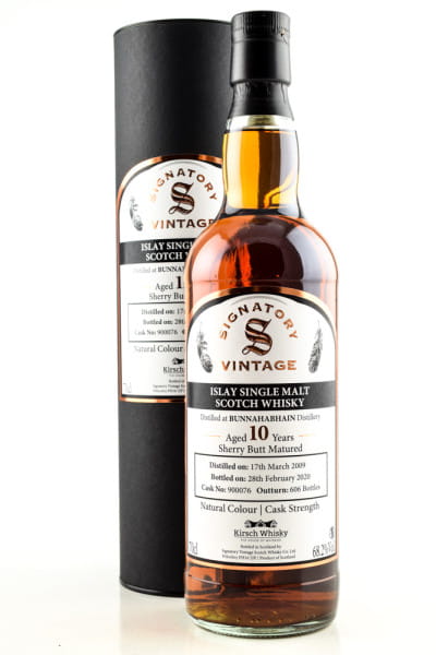 Bunnahabhain 10 Jahre 2009/2020 Sherry Butt #900076 Vintage Signatory 68,2%vol. 0,7l