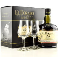 El Dorado 15 Jahre 43%vol. 0,7l mit zwei Gläsern