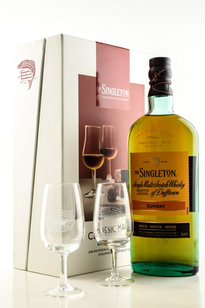 The Singleton of Dufftown Sunray Classic Malts & Food 40%vol. 0,7l - mit zwei Gläsern