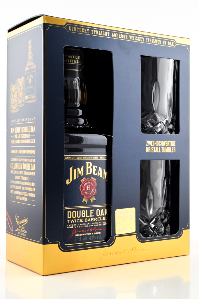 Jim Beam of vol. | Oak 2 | l tumblers | Home Whisky | Countries 43% 0,7 USA/Kanada Malts with Double