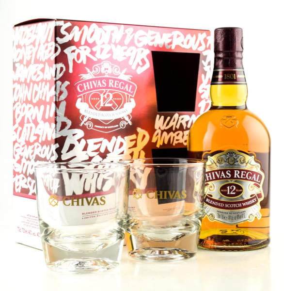 Chivas Regal 12 Jahre 40%vol. 0,7l mit zwei Tumbler