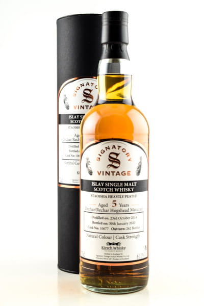 Bunnahabhain Staoisha 5 Jahre 2014/2020 Signatory 61,1%vol. 0,7l