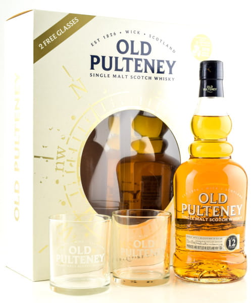 Old Pulteney 12 Jahre 43%vol. 0,7l mit 2 Gläsern