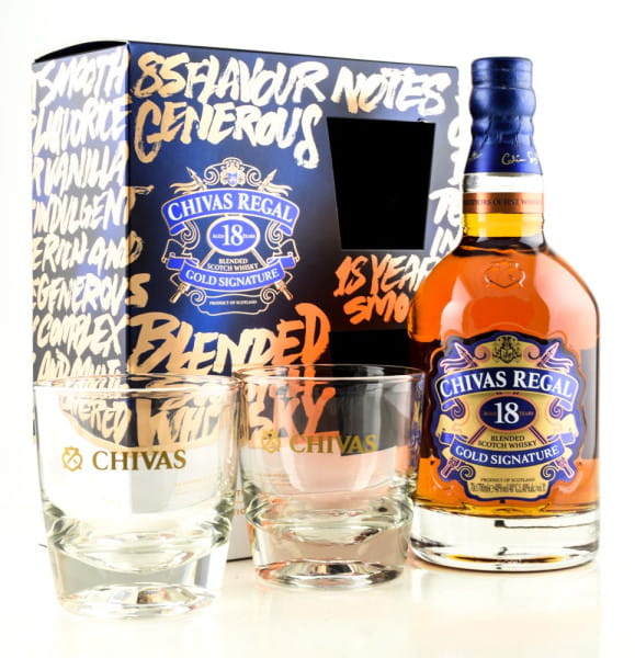 Chivas Regal 18 Jahre 40%vol. 0,7l mit zwei Tumbler