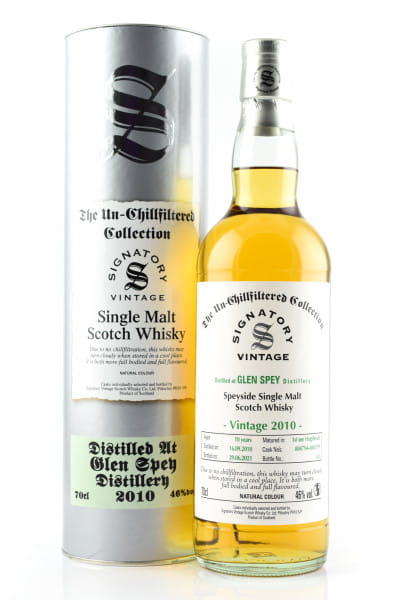 Glen Spey 10 Jahre 2010/2021 1st-use Hogsheads #804794 & #804799 Un-chillfiltered Signatory 46%vol. 0,7l