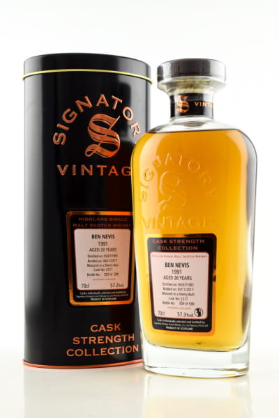 Ben Nevis 26 Jahre 1991/2017 Sherry Butt #2377 Signatory Cask strength Coll. 57,3%vol. 0,7l