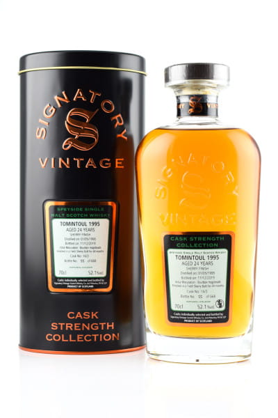 Tomintoul 24 Jahre 1995/2019 Fresh Sherry Butt #16/3 Finish Signatory Cask strength Coll. 52,1%vol. 0,7l