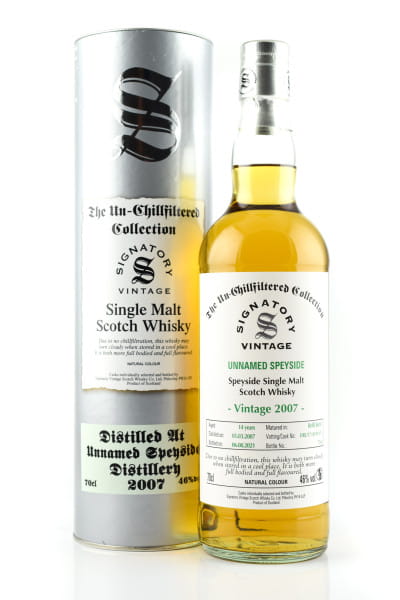 Unnamed Speyside 14 Jahre 2007/2021 DRU17/A190 #5 Un-Chillfiltered Signatory 46%vol. 0,7l