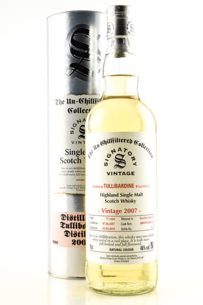 Tullibardine 11 Jahre 2007/2019 Bourbon Barrels #800109 & #800110 Un-Chillfiltered Signatory 46%vol. 0,7l