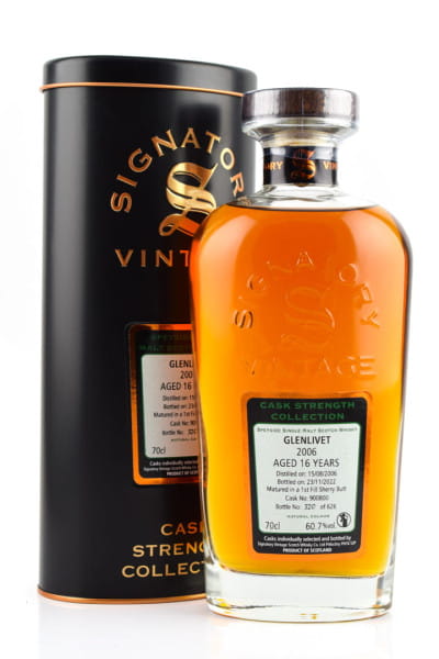 Glenlivet 16 Jahre 2006/2022 1st-fill Sherry Butt #900800 Signatory Cask Strength Coll. 60,7%vol. 0,7l