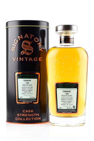 Tormore 30 Jahre 1988/2019 Hogshead #15592 Signatory Cask Strength Coll. 45,5%vol. 0,7l