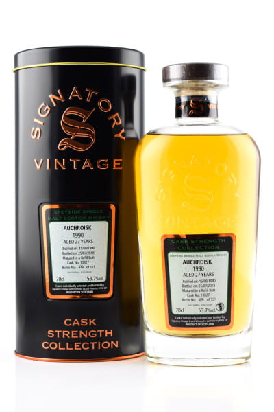 Auchroisk 27 Jahre 1990/2018 Refill Butt #13827 Signatory Cask strength Coll. 53,7%vol. 0,7l