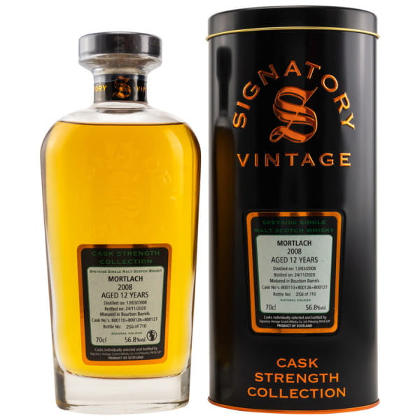 Mortlach 12 Jahre 2008/2020 Bourbon Barrels #800110, #800126 & #800127 Signatory Cask Strength Coll. 58,6%vol. 0,7l