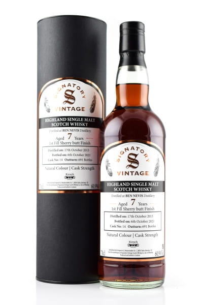 Ben Nevis 7 Jahre 2013/2021 1st-fill Sherry Butt #14 Finish Vintage Signatory 60,9%vol. 0,7l