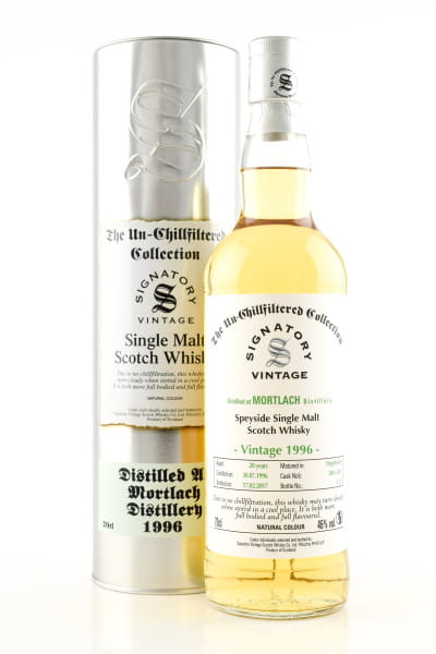 Mortlach 20 Jahre 1996/2017 Hogsheads #200 & #201 Un-Chillfiltered Signatory 46%vol. 0,7l