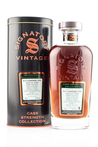 Allt-à-bhainne 20 Jahre 2000/2021 Fresh Sherry Butt #11 Finish Signatory Cask strength Coll. 52,6%vol. 0,7l