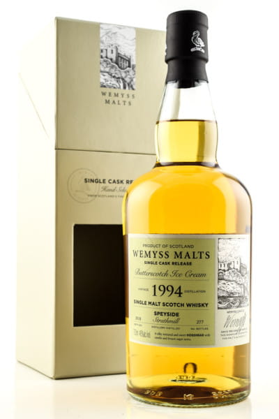 "Butterscotch Ice Cream" 1994/2018 Single Bourbon Hogshead Strathmill Wemyss Malts 46%vol. 0,7l