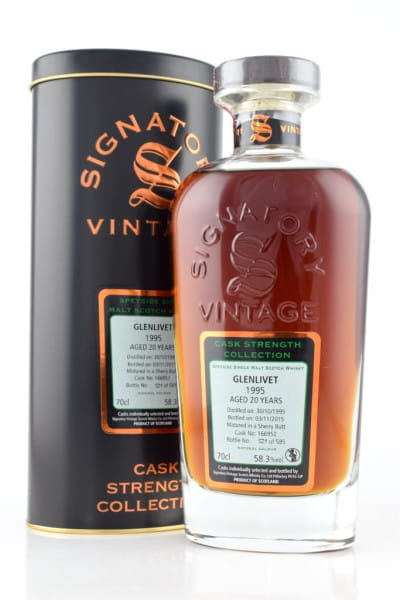 Glenlivet 20 Jahre 1995/2015 Sherry Butt #166952 Signatory Cask strength Coll. 58,3%vol. 0,7l