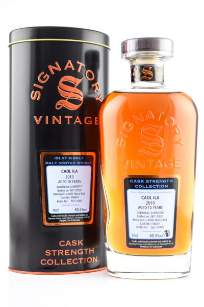 Caol Ila 10 Jahre 2010/2020 Refill Sherry Butt #316634 Signatory Cask strength Coll. 60,3%vol. 0,7l