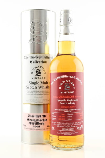 Craigellachie 9 Jahre 2008/2018 1st-fill Sherry Butt #900617 Un-Chillfiltered Signatory 46%vol. 0,7l